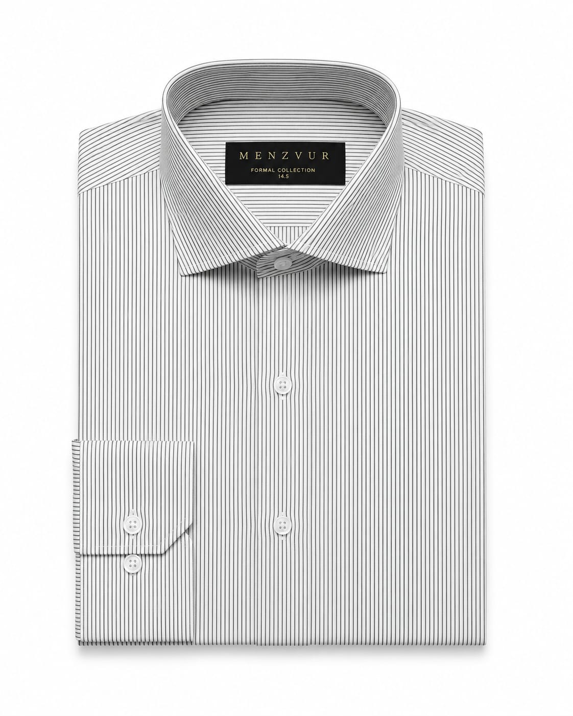 White & Black Pinstripe Formal Shirt