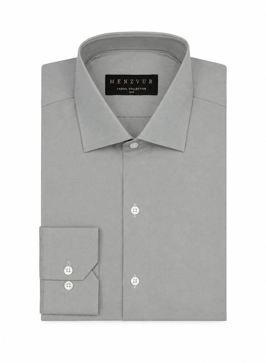 Plain Silver Grey Casual Shirt