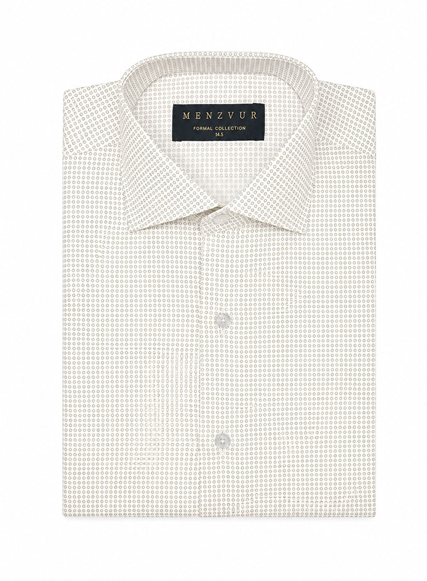 Ivory Micro-Print Formal Shirt